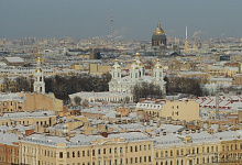Гостиница Азимут 4* в СПБ, вид сверху на Петербург