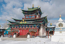 Тур-круизы по зимнему Байкалу. Иволгинский дацан в Бурятии, Сибирь