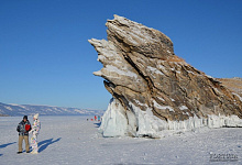 Мыс Хобой на острове Ольхон, озеро Байкал, зима