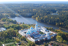 Остров Валаам на Ладожском озере с высоты птичьего полёта