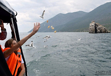 Озеро Байкал, Сибирь. Скала Бакланий камень