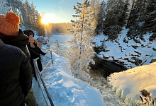 Водопад Кивач на реке Суна в Республике Карелия