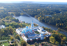 Остров Валаам на Ладожском озере с высоты птичьего полёта