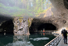 Рускеала, Карелия. Экскурсия в подземные штольни в мраморном каньоне парка