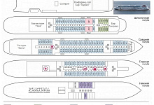 Теплоход Ленин. Схема палуб