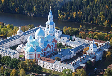 Остров Валаам на Ладожском озере с высоты птичьего полёта